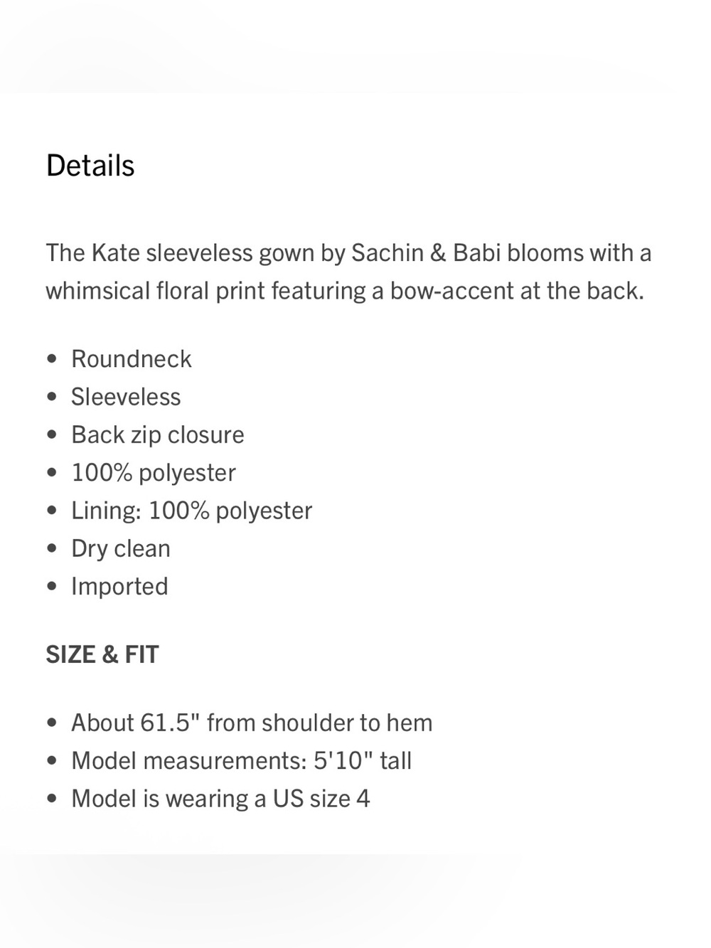 Sachin & Babi Kate Draped Floral Print Organza Gown Dress size 8 - Picture 15 of 15